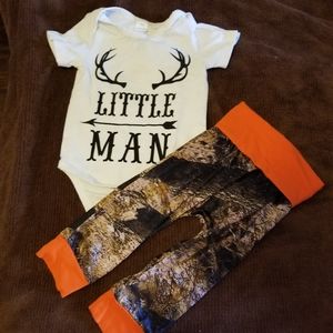 Baby boy camo hunter little man outfit